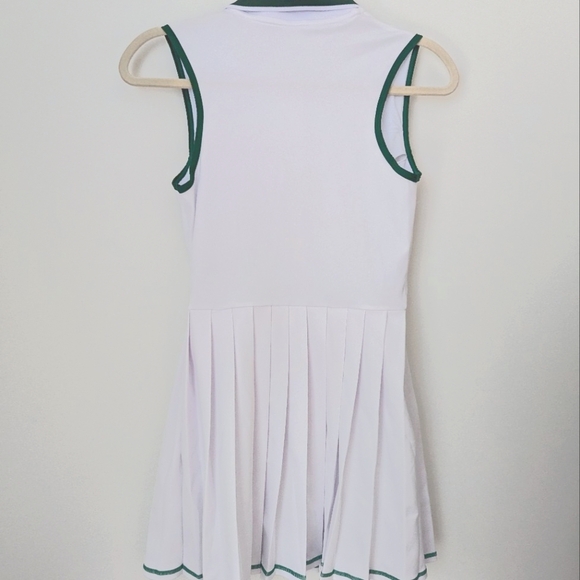 Attraco White Tennis Dress With Green Trim Quick Dry Moisture Wicking Size S - Picture 6 of 10